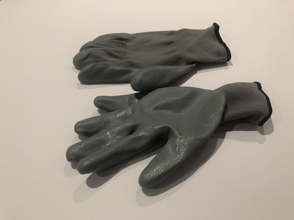 Gloves - Gardening - Nitrile Dipped (Gray) - 12 Pack